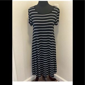 TACERA STRIPED TEE SHIRT DRESS CASUAL TENT FLOWY